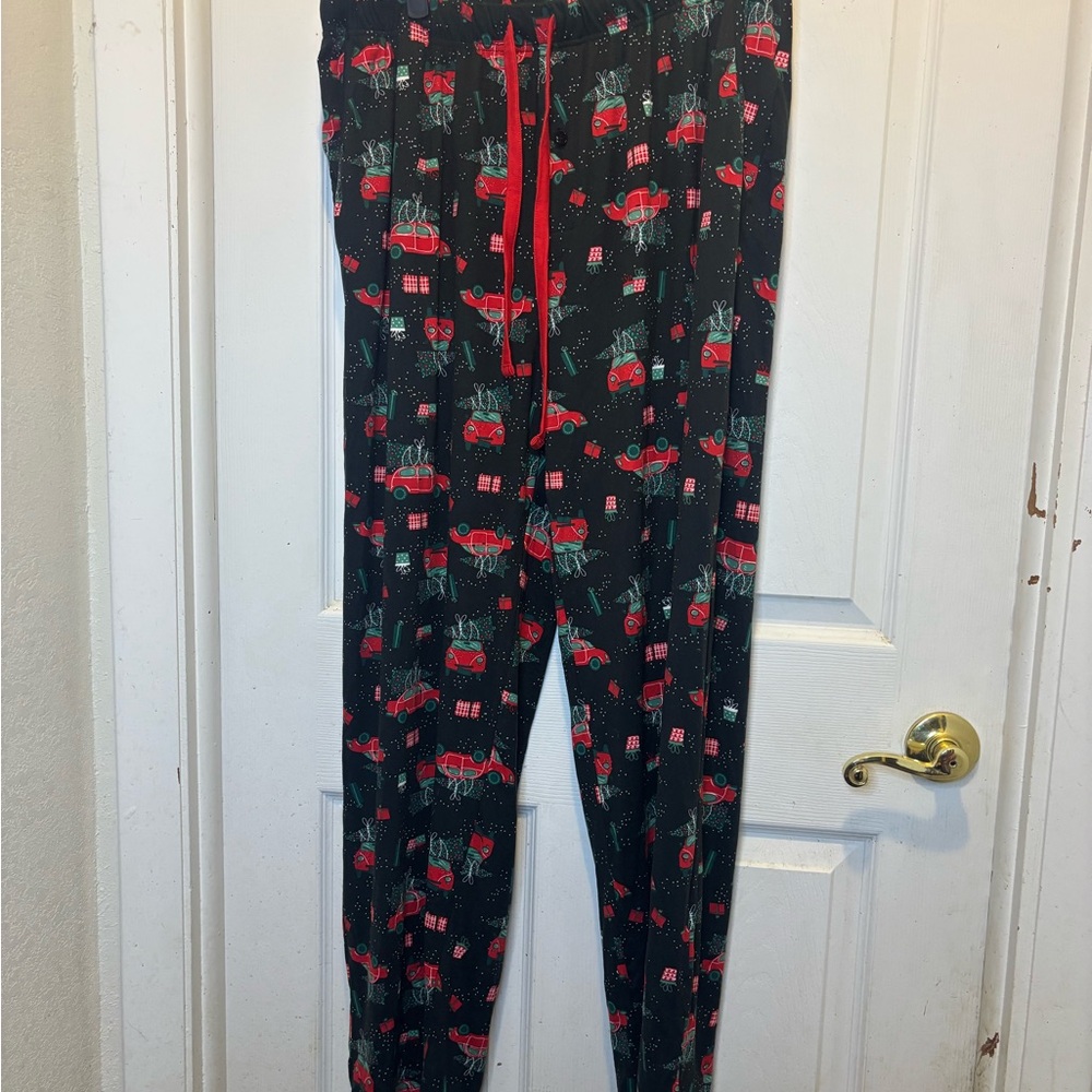 Charming Black and Red Holiday Pajama Pants